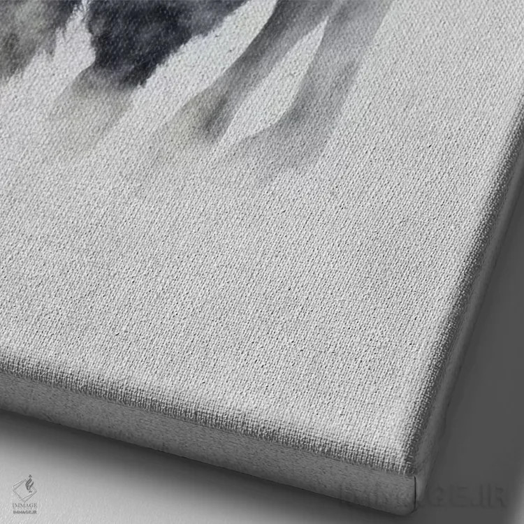 تابلو گاومیش آمریکایی در مه اثر آندریاس لیه - نمای نزدیک بافت بوم