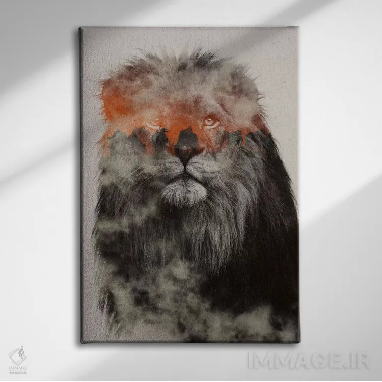 تابلو شیر اثر آندریاس لیه - نمای روبهرو روی دیوار