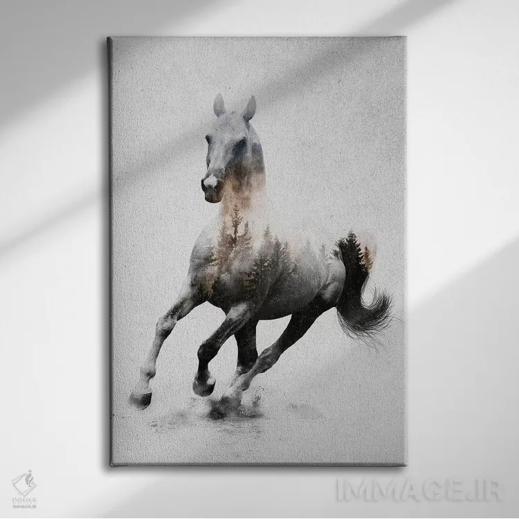 تابلو اسب IV اثر آندریاس لیه - نمای روبهرو روی دیوار