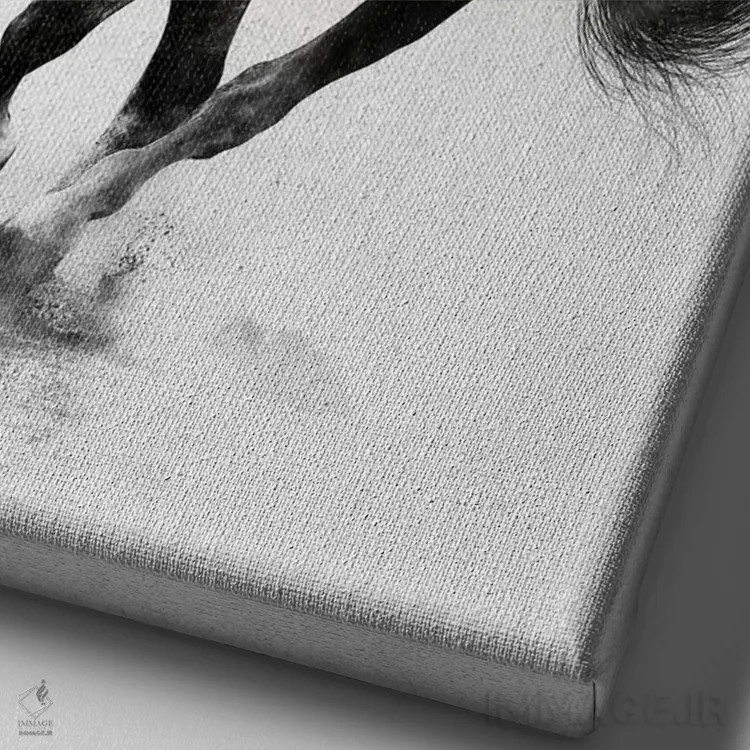 تابلو اسب IV اثر آندریاس لیه - نمای نزدیک بافت بوم