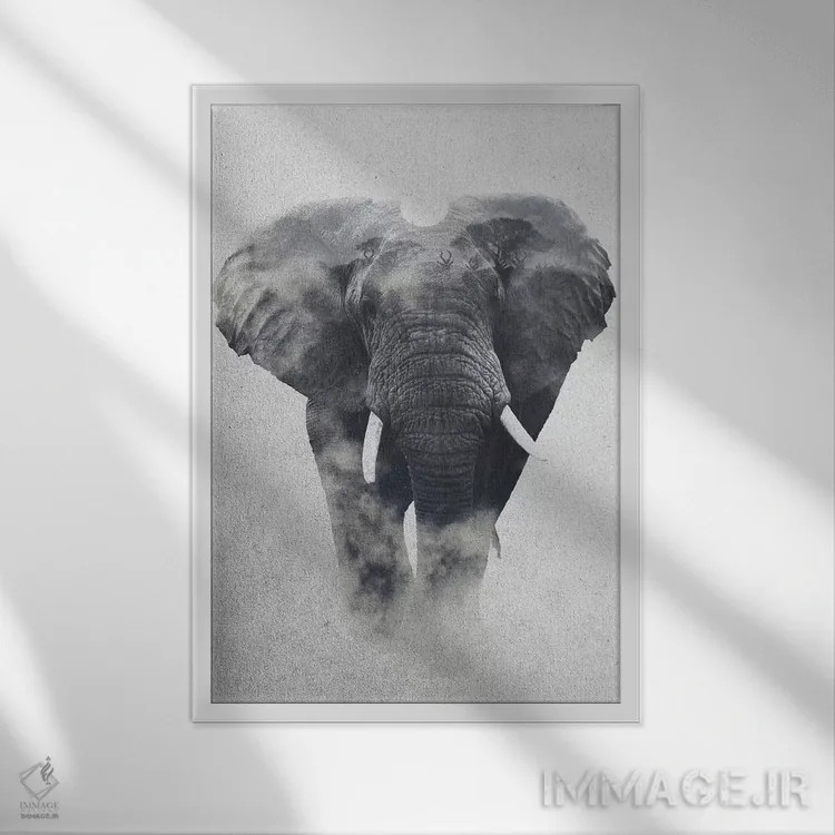 تابلو فیل اثر آندریاس لیه - نمای قابدار سفید