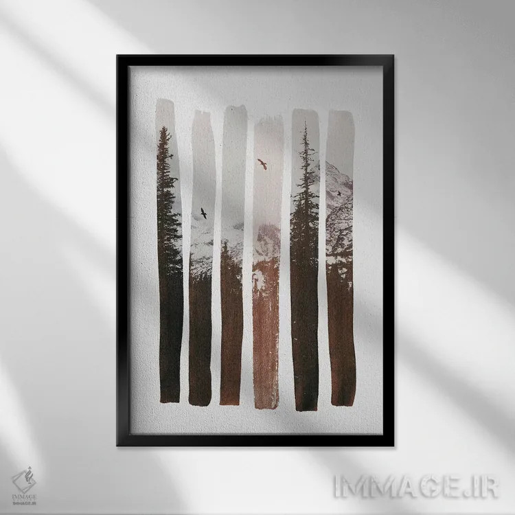 تابلو در دل طبیعت اثر آندریاس لیه - نمای قابدار مشکی