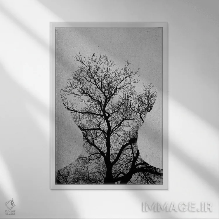 تابلو درخت زندگی اثر آندریاس لیه - نمای قابدار سفید