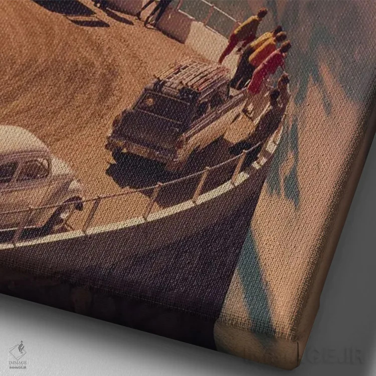 تابلو جادهٔ عقاب اثر آندریاس لیه - نمای نزدیک بافت بوم