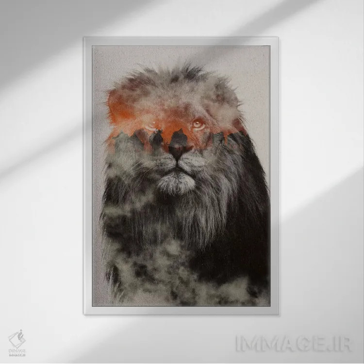 تابلو شیر اثر آندریاس لیه - نمای قابدار سفید