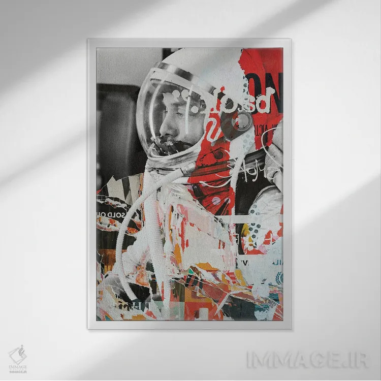 تابلو آلن شپارد (فضانورد) اثر آندریاس لیه - نمای قابدار سفید
