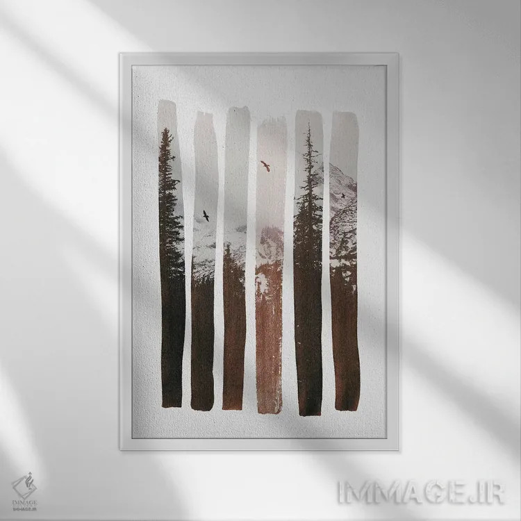 تابلو در دل طبیعت اثر آندریاس لیه - نمای قابدار سفید