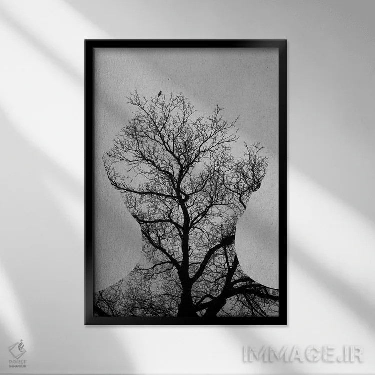 تابلو درخت زندگی اثر آندریاس لیه - نمای قابدار مشکی