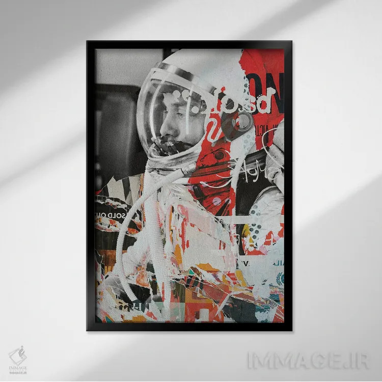 تابلو آلن شپارد (فضانورد) اثر آندریاس لیه - نمای قابدار مشکی