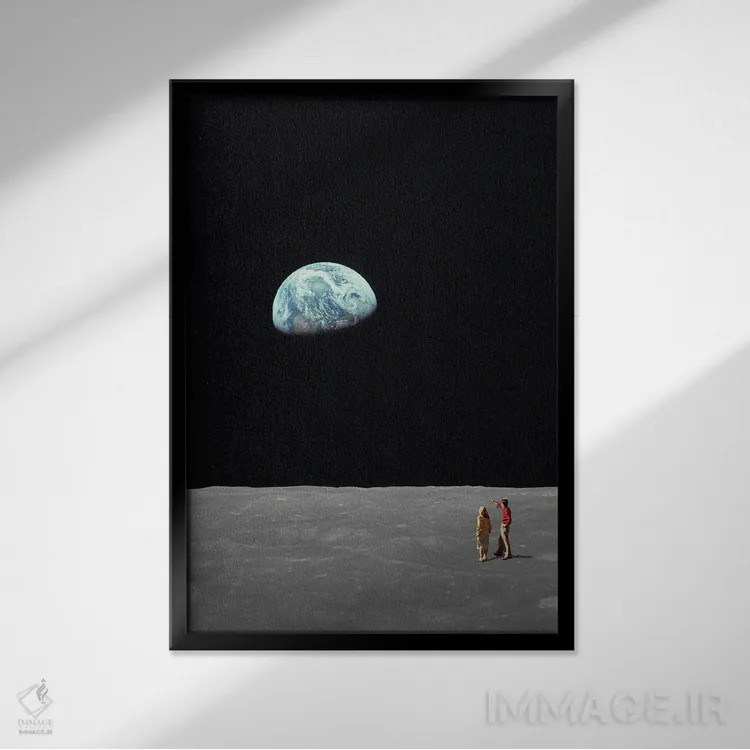 تابلو مجموعهٔ زمین اثر آندریاس لیه - نمای قابدار مشکی