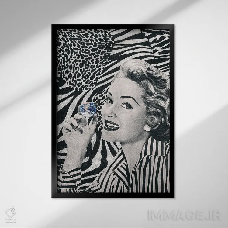 تابلو زمین در دستان ما اثر آندریاس لیه - نمای قابدار مشکی