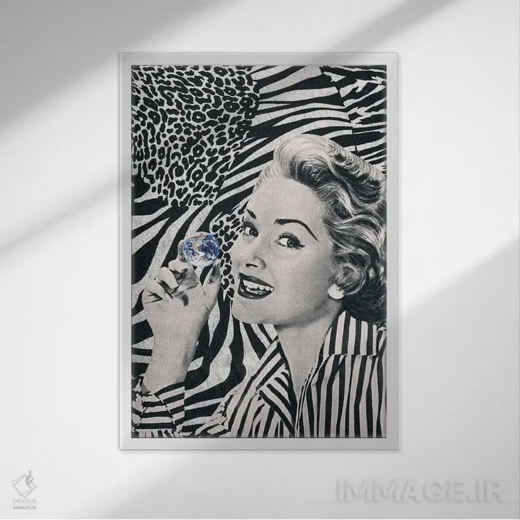 تابلو زمین در دستان ما اثر آندریاس لیه - نمای قابدار سفید