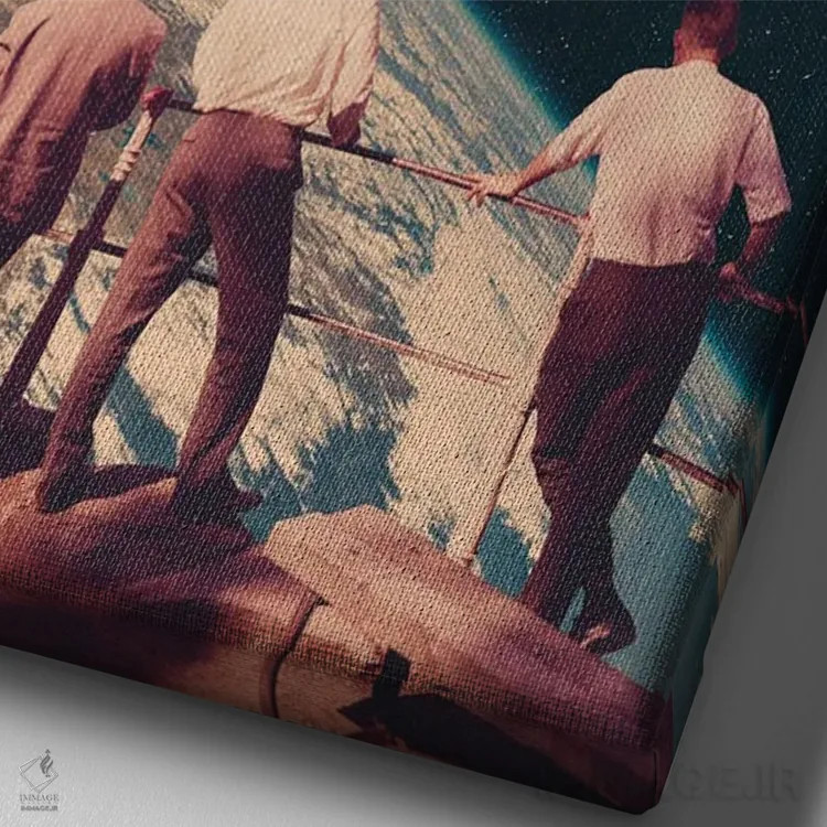 تابلو چشمانداز پادشاه اثر آندریاس لیه - نمای نزدیک بافت بوم