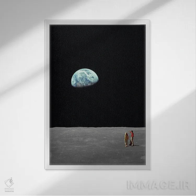 تابلو مجموعهٔ زمین اثر آندریاس لیه - نمای قابدار سفید