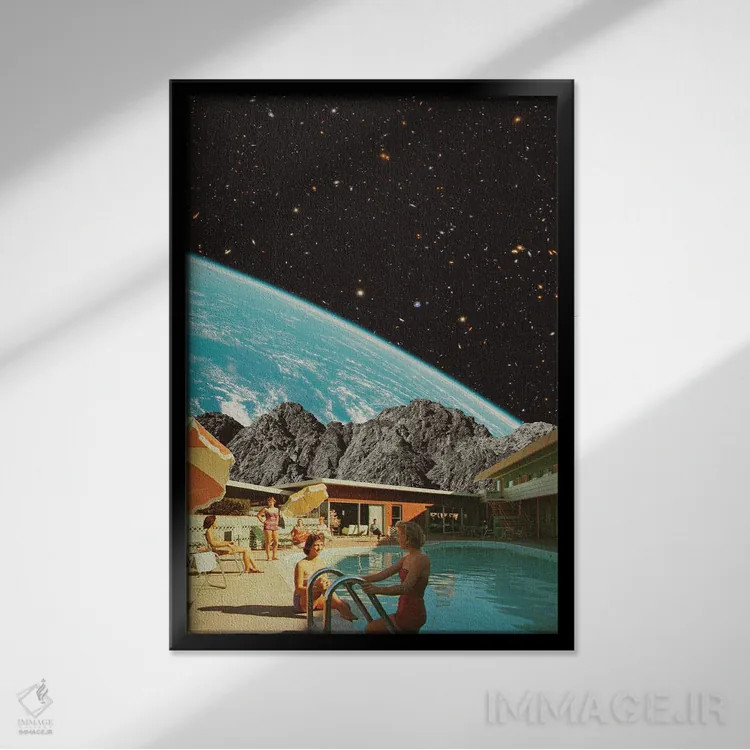 تابلو حوض ماه اثر آندریاس لیه - نمای قابدار مشکی