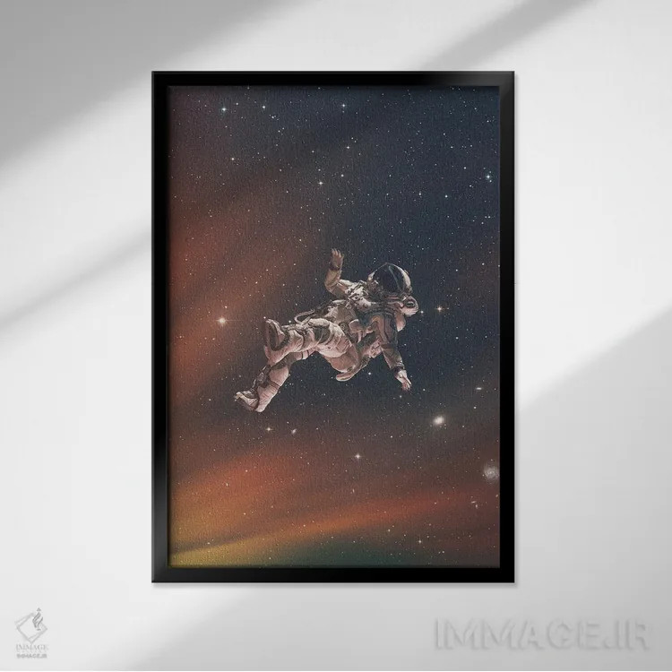 تابلو گمشده در فضا اثر آندریاس لیه - نمای قابدار مشکی