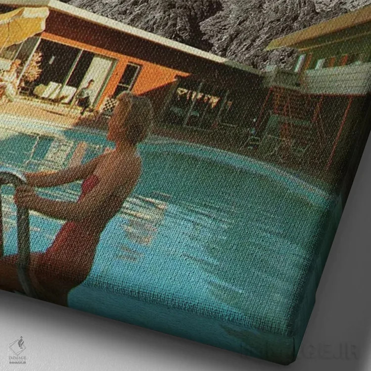 تابلو حوض ماه اثر آندریاس لیه - نمای نزدیک بافت بوم