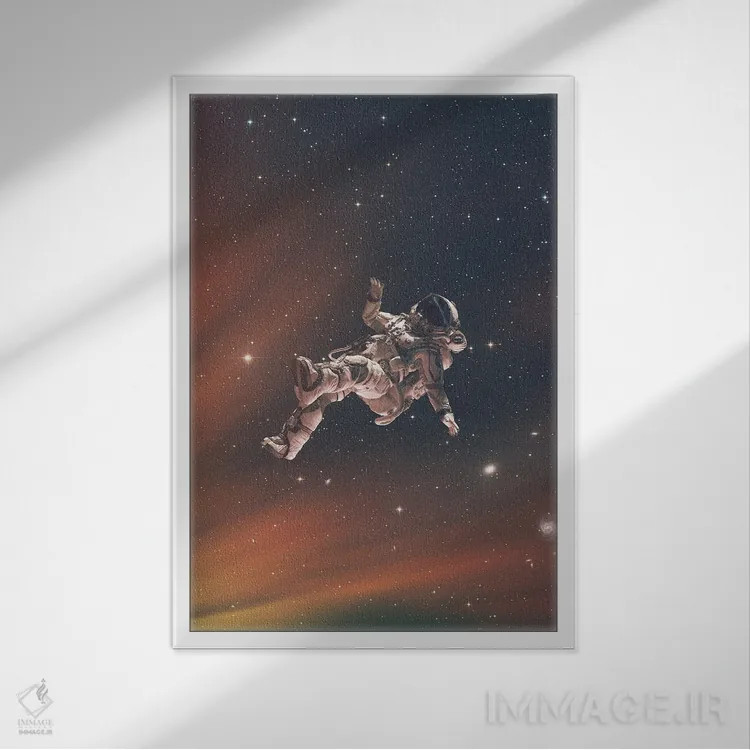 تابلو گمشده در فضا اثر آندریاس لیه - نمای قابدار سفید