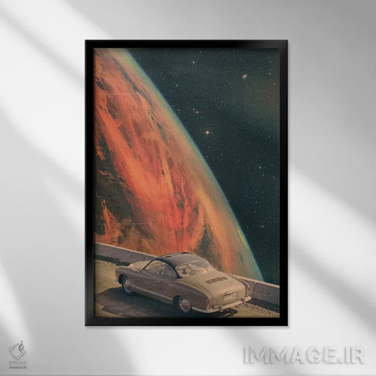 تابلو سفر جادهای اثر آندریاس لیه - نمای قابدار مشکی