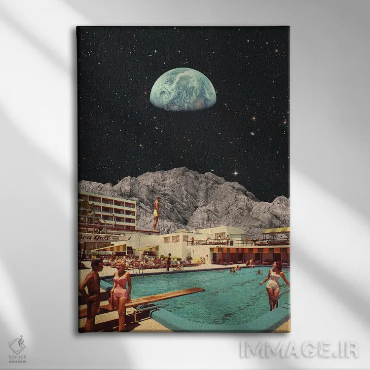 تابلو اقامتگاه فضایی اثر آندریاس لیه - نمای روبهرو روی دیوار