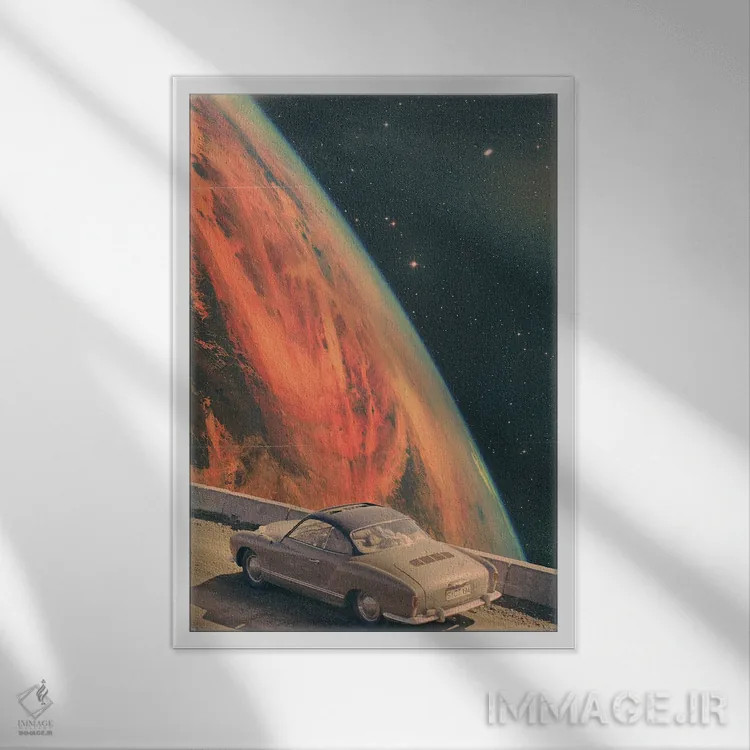 تابلو سفر جادهای اثر آندریاس لیه - نمای قابدار سفید