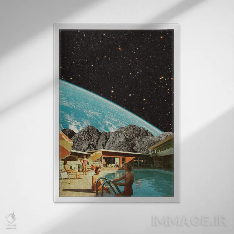 تابلو حوض ماه اثر آندریاس لیه - نمای قابدار سفید