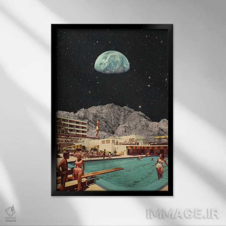 تابلو اقامتگاه فضایی اثر آندریاس لیه - نمای قابدار مشکی