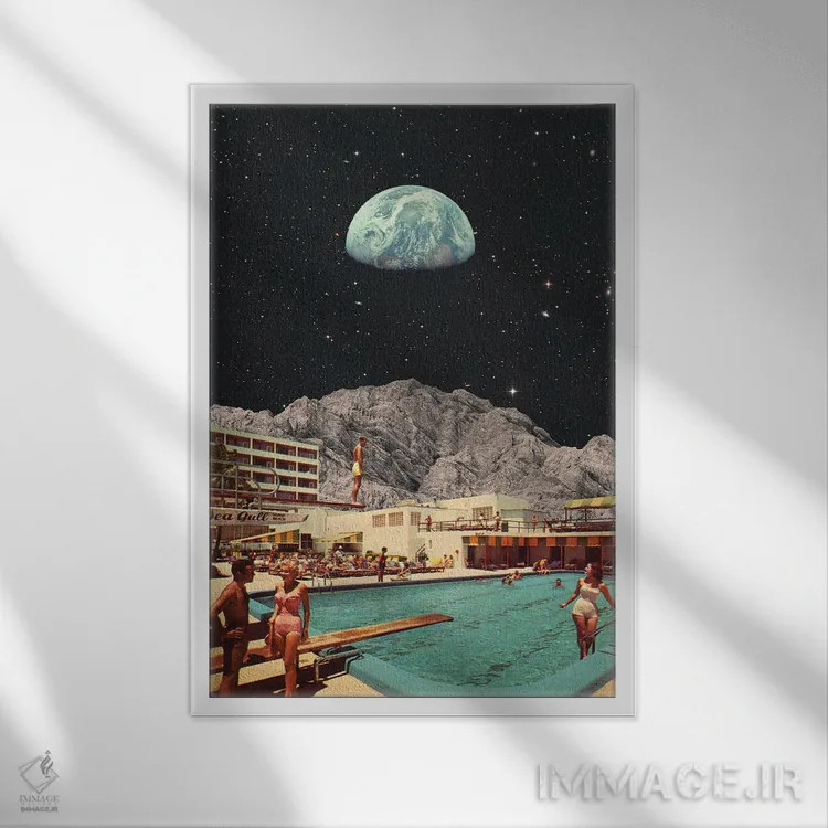 تابلو اقامتگاه فضایی اثر آندریاس لیه - نمای قابدار سفید