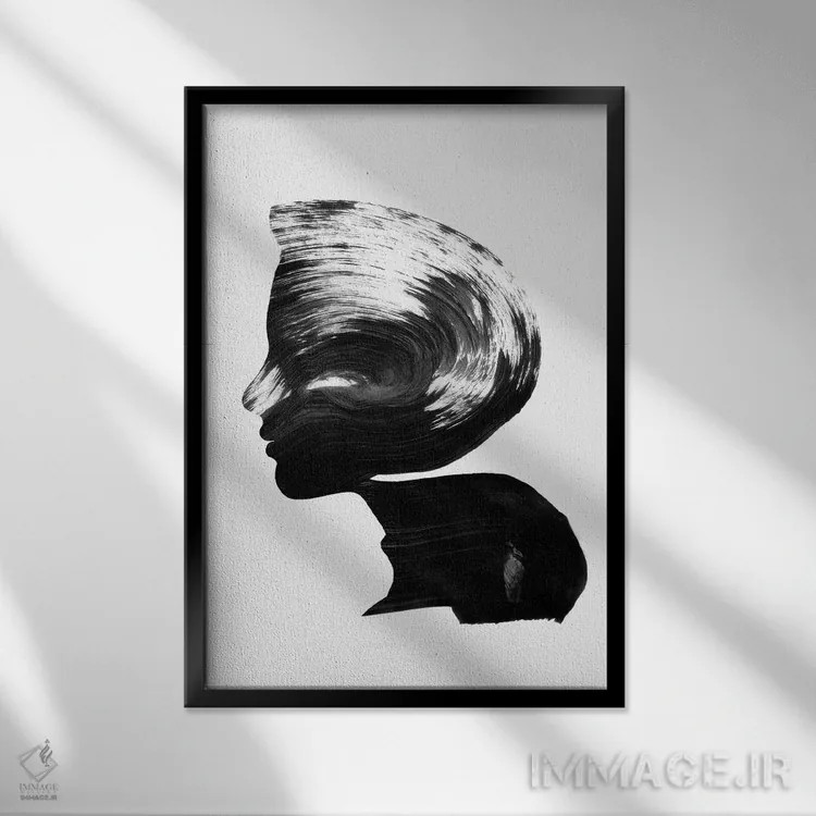 تابلو زدودهشده با قلمو اثر آندریاس لیه - نمای قابدار مشکی