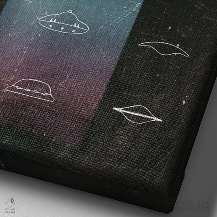 تابلو نمودار بشقابپرنده اثر آندریاس لیه - نمای نزدیک بافت بوم