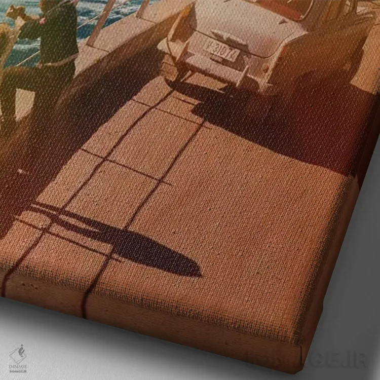 تابلو نقطهٔ دید اثر آندریاس لیه - نمای نزدیک بافت بوم