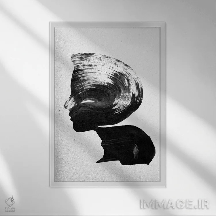 تابلو زدودهشده با قلمو اثر آندریاس لیه - نمای قابدار سفید