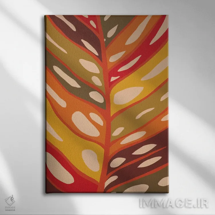 تابلو برگ مانسترا II اثر آلیسا گالیتسینا - نمای روبهرو روی دیوار