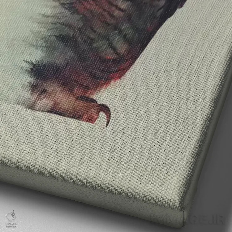 تابلو جغد اثر آندریاس لیه - نمای نزدیک بافت بوم