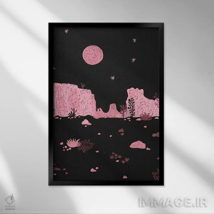 تابلو شبی در بیابان II اثر آلیسا گالیتسینا - نمای قابدار مشکی