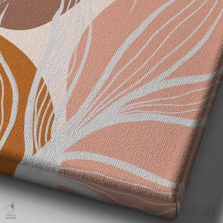 تابلو اشکال آلی و برگهای نخل اثر آلیسا گالیتسینا - نمای نزدیک بافت بوم