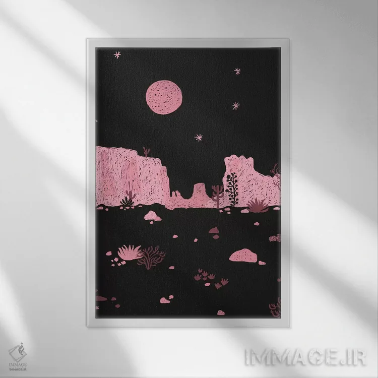 تابلو شبی در بیابان II اثر آلیسا گالیتسینا - نمای قابدار سفید