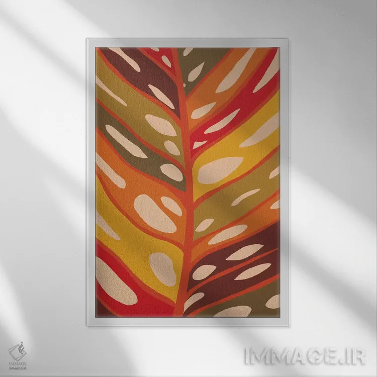 تابلو برگ مانسترا II اثر آلیسا گالیتسینا - نمای قابدار سفید