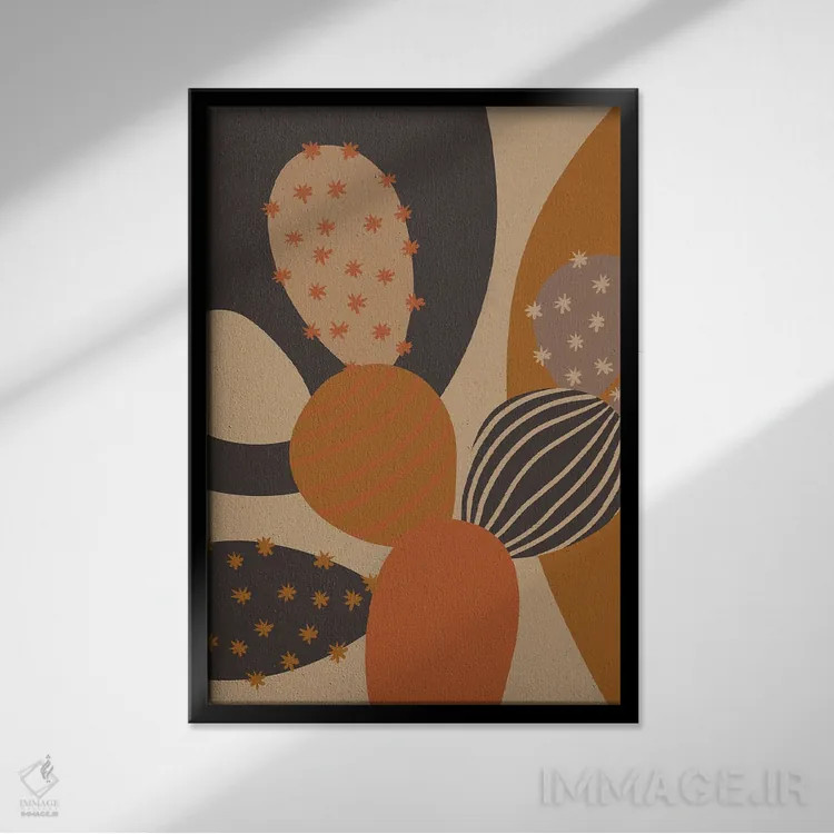تابلو کاکتوس گلدار III اثر آلیسا گالیتسینا - نمای قابدار مشکی