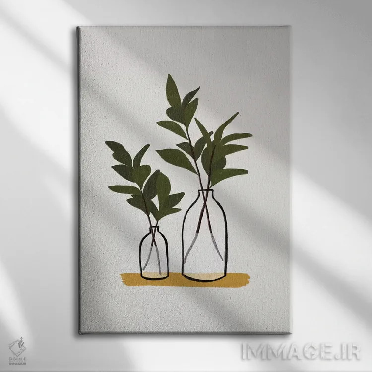 تابلو شاخهها و بطریها اثر آلیسا گالیتسینا - نمای روبهرو روی دیوار