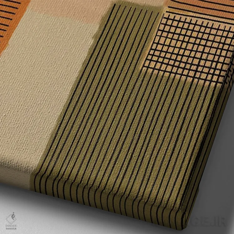 تابلو وصلهدوزی هندسی II اثر آلیسا گالیتسینا - نمای نزدیک بافت بوم