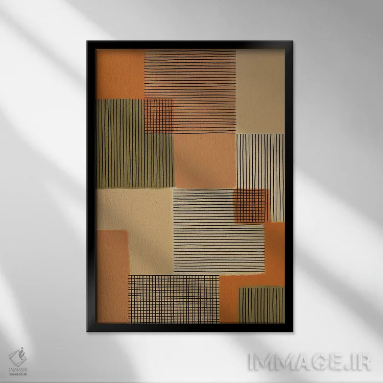 تابلو وصلهدوزی هندسی IV اثر آلیسا گالیتسینا - نمای قابدار مشکی