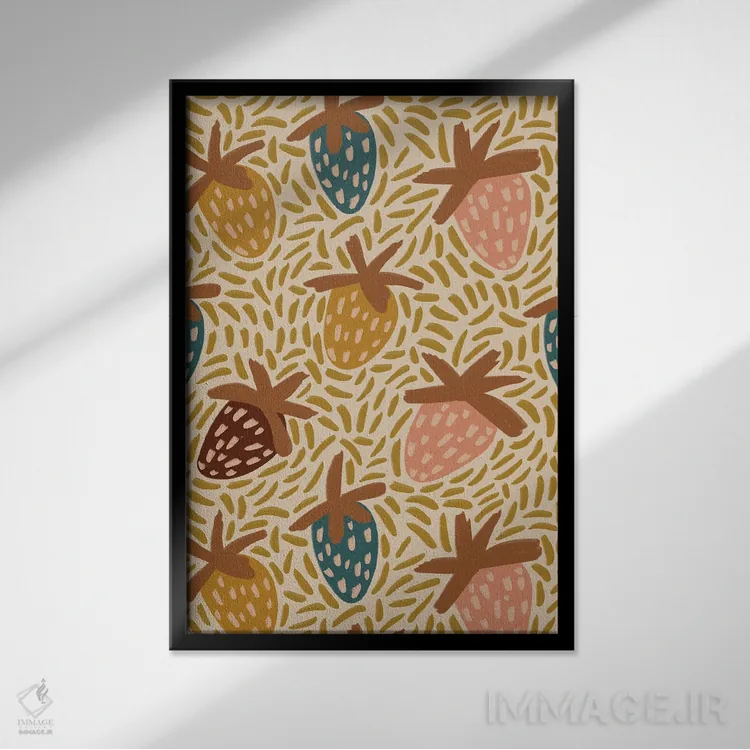 تابلو توتفرنگیها اثر آلیسا گالیتسینا - نمای قابدار مشکی