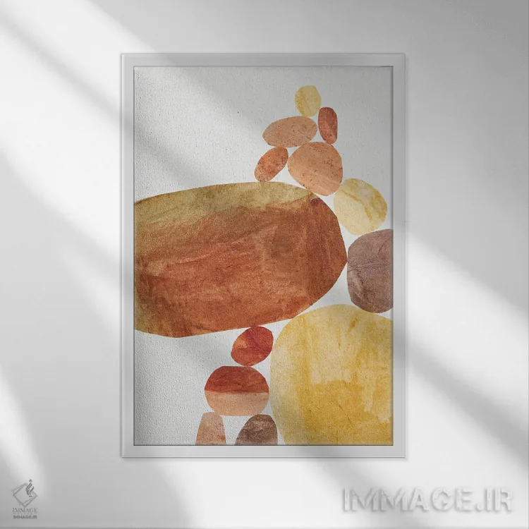 تابلو تعادل سنگها II اثر آلیسا گالیتسینا - نمای قابدار سفید