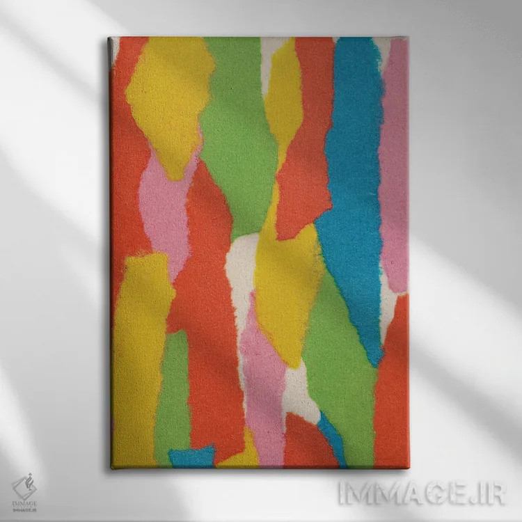 تابلو کلاژ کاغذی رنگارنگ I اثر آلیسا گالیتسینا - نمای روبهرو روی دیوار