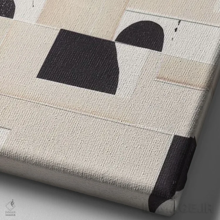 تابلو نمای ماه به شکل هندسی اثر آلیسا گالیتسینا - نمای نزدیک بافت بوم