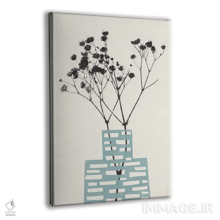 تابلو گل ژیپسوفیلا در گلدان آبی اثر آلیسا گالیتسینا - نمای پرسپکتیو محصول