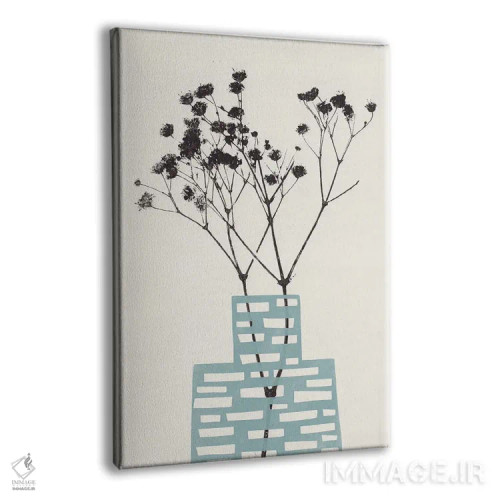 تابلو گل ژیپسوفیلا در گلدان آبی اثر آلیسا گالیتسینا - نمای پرسپکتیو محصول