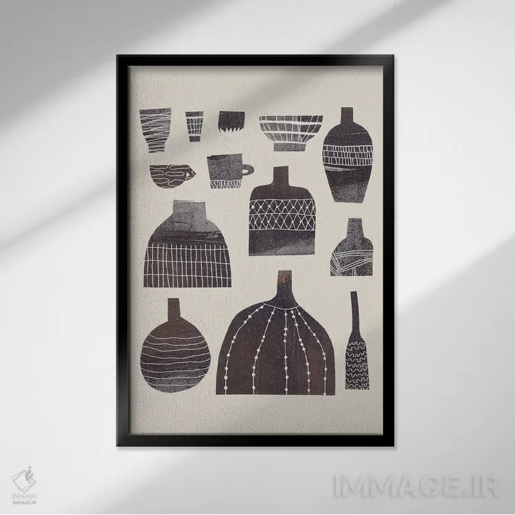 تابلو سفالگری و طرحها II اثر آلیسا گالیتسینا - نمای قابدار مشکی