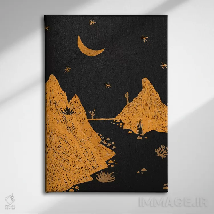 تابلو منظره بیابانی اثر آلیسا گالیتسینا - نمای روبهرو روی دیوار